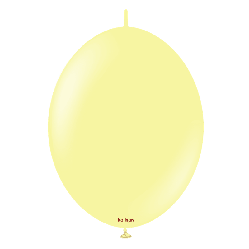 6" Kalisan Macaron Yellow K-Link Latex Linking Balloons | 50 Count