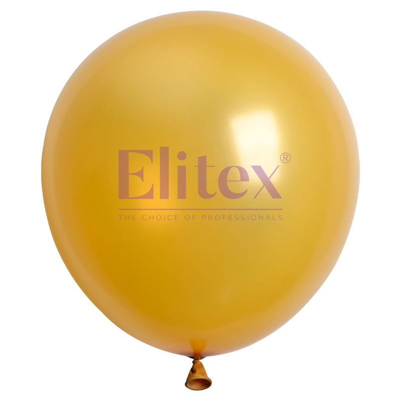 18" Elitex Gold Metallic Pearl Round Latex Balloons | 10 Count