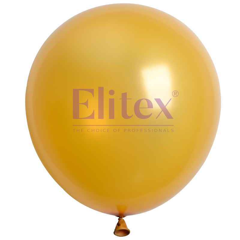 12" Elitex Metallic Gold Pearlized Round Latex Balloons | 50 Count