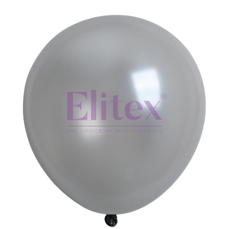 6" Elitex Metallic Silver Pearlized Round Latex Balloons | 50 Count