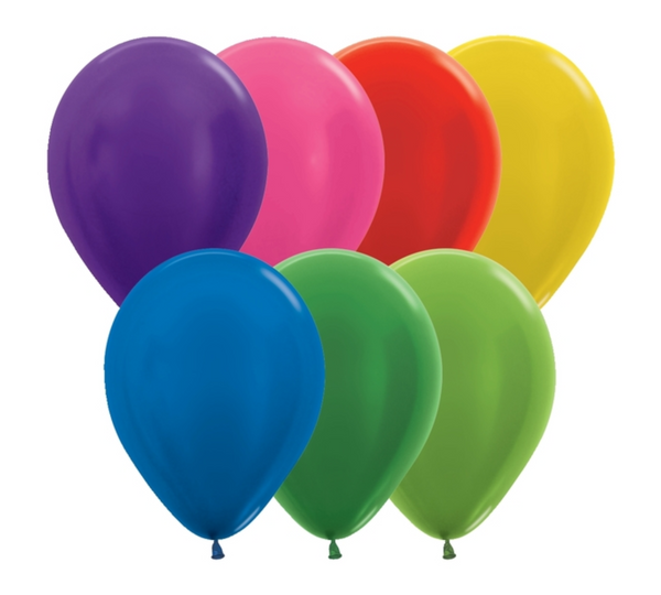 5" Sempertex Metallic Assortment Latex Balloons | 100 Count