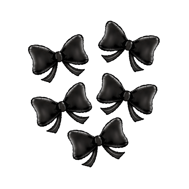 9" Burst Party Co.  Mini Black Bow Foil Balloon | 5 Count