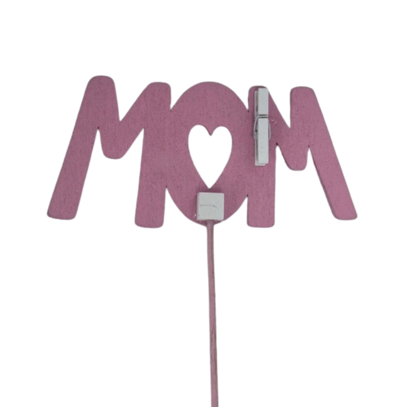 20" Mom - Mother's Day Wooden Floral Picks | 12 Count