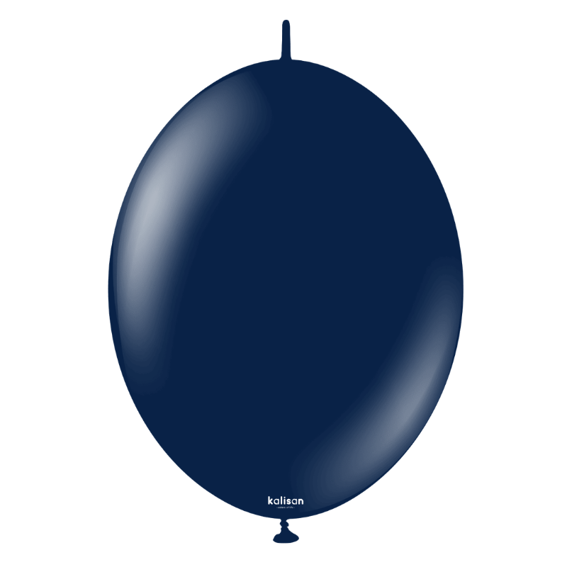 6" Kalisan Standard Navy K-Link Latex Linking Balloons | 50 Count