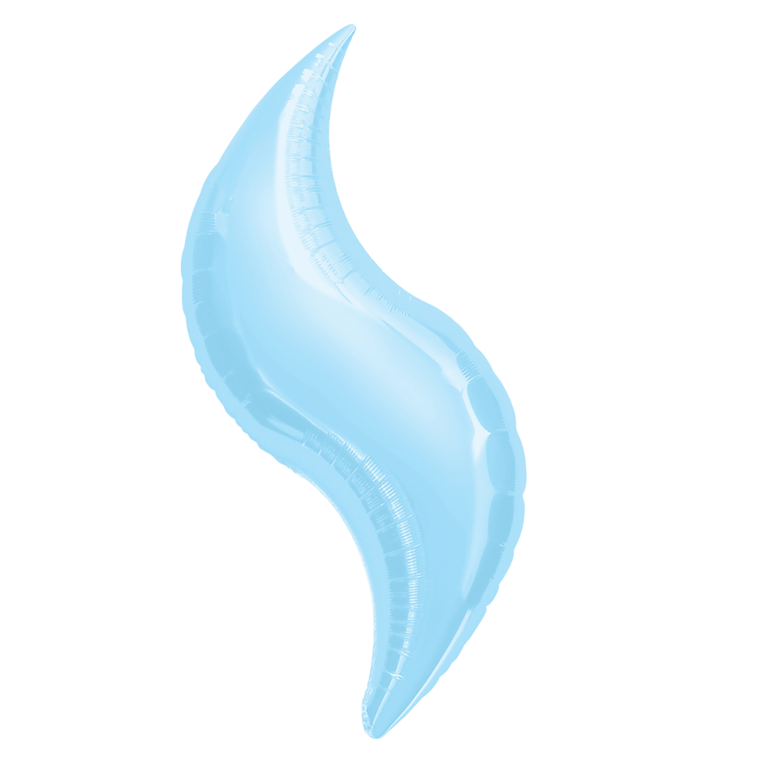 36" Anagram Pastel Blue Curve Foil Balloons | 3 Count