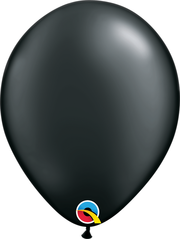 5" Qualatex Radient Pearl Onyx Black Latex Balloons | 100 Count