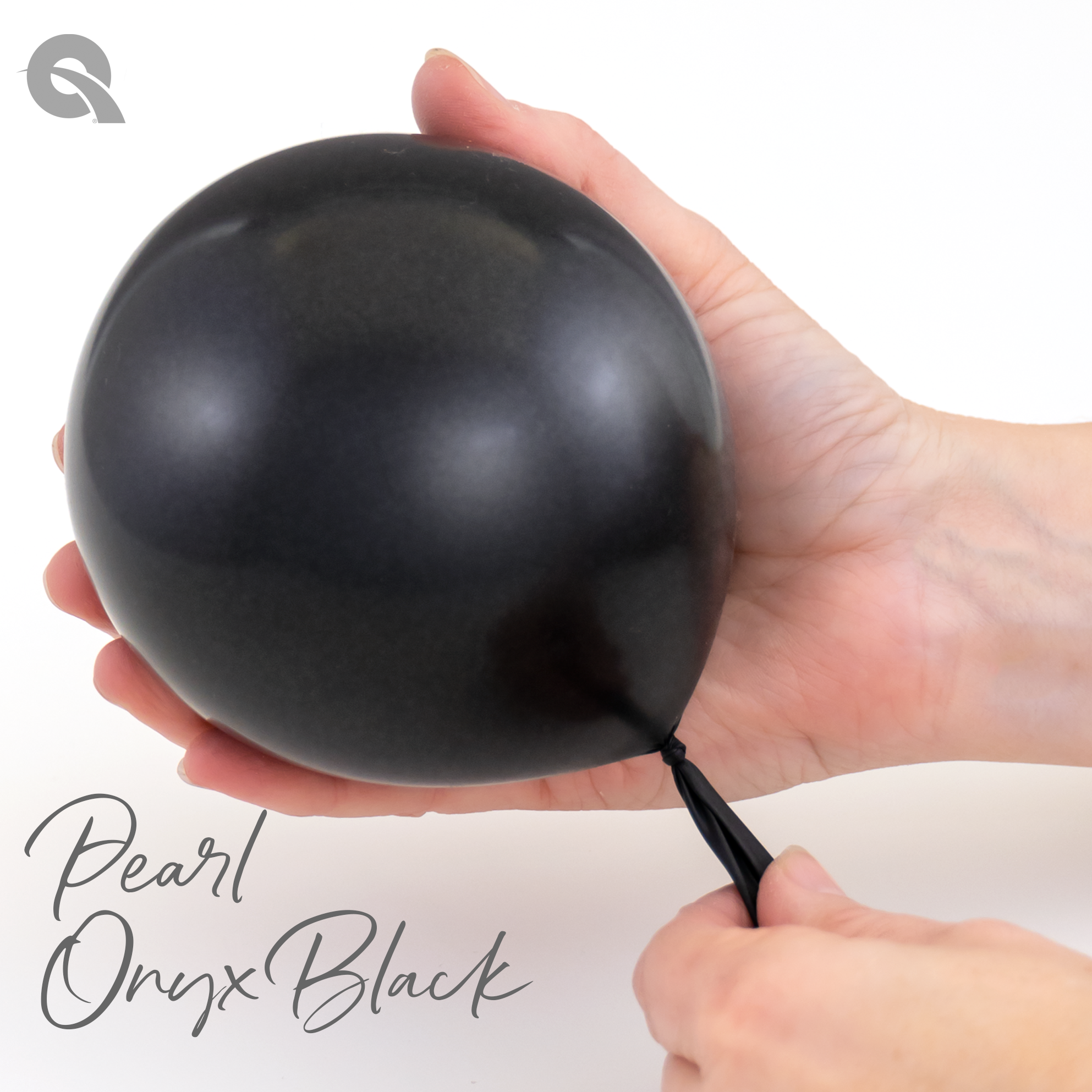 11" Qualatex Radient Pearl Onyx Black Latex Balloons | 100 Count