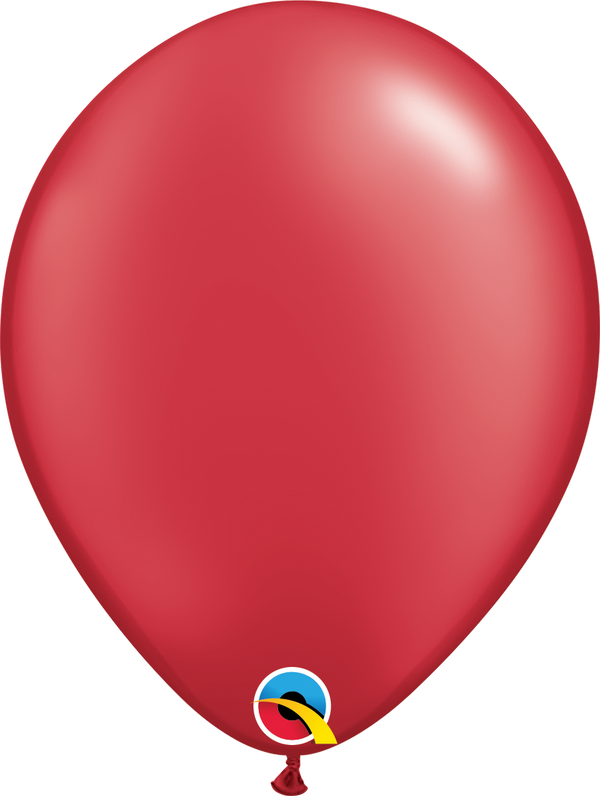 11" Qualatex Radient Pearl Ruby Red Latex Balloons | 100 Count