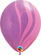 11" Qualatex  Pink & Violet SuperAgate Latex Balloons | 25 Count