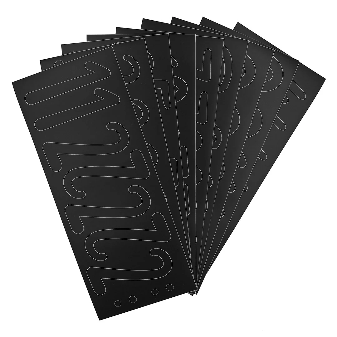 Pouf Black PLAYFUL Numbers Removable Adhesive Vinyl Stickers | 9 Sheets