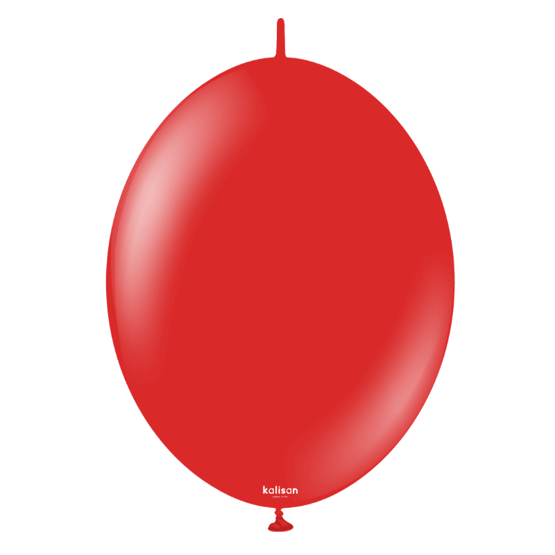 6" Kalisan Standard Red K-Link Latex Linking Balloons | 50 Count