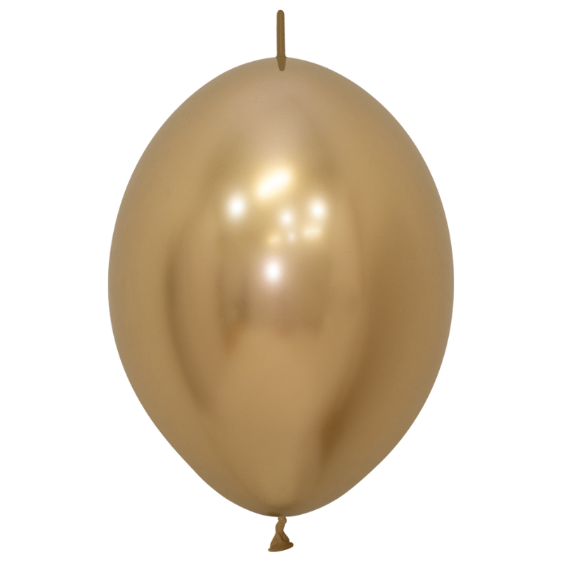 6" Sempertex Reflex Gold Link-O-Loon Latex Balloons | 50 Count