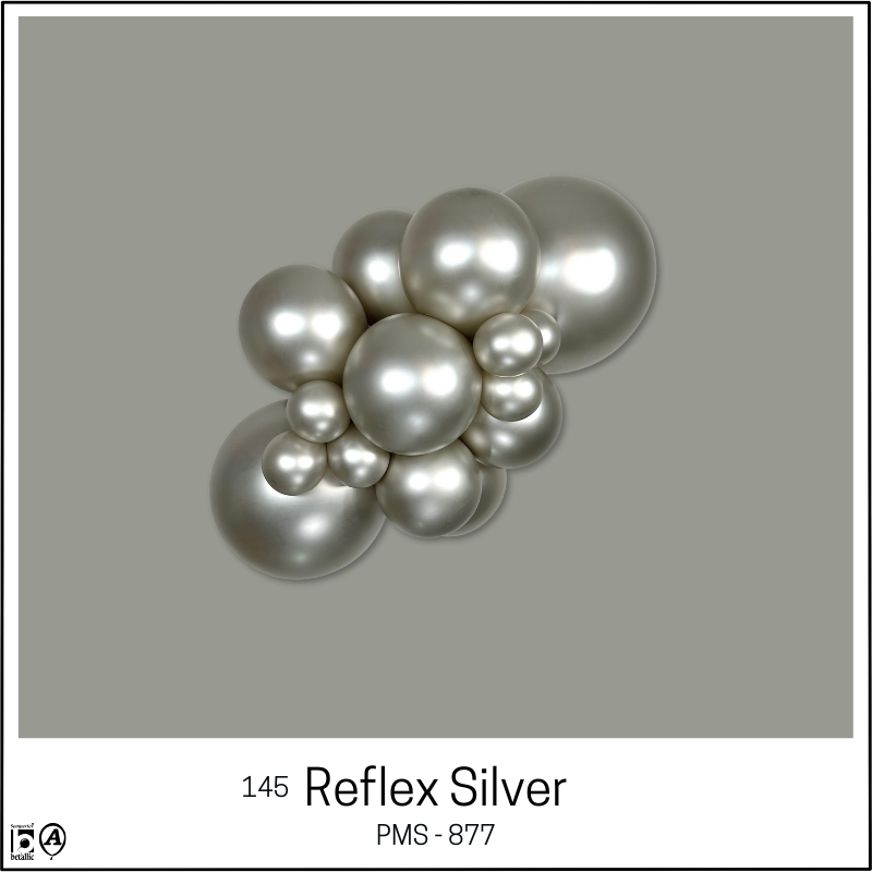 9" Sempertex Reflex Silver Latex Balloons | 80 Count