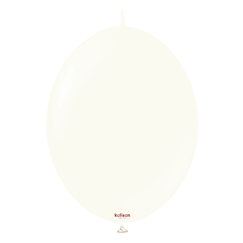 6" Kalisan Retro White K-Link Latex Linking Balloons | 50 Count