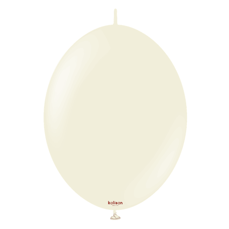 6" Kalisan Retro White Sand K-Link Latex Linking Balloons | 50 Count