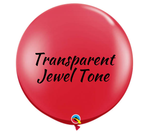 36" Qualatex Jewel Ruby Red Latex Balloons - 3 Foot Giant | 2 Count