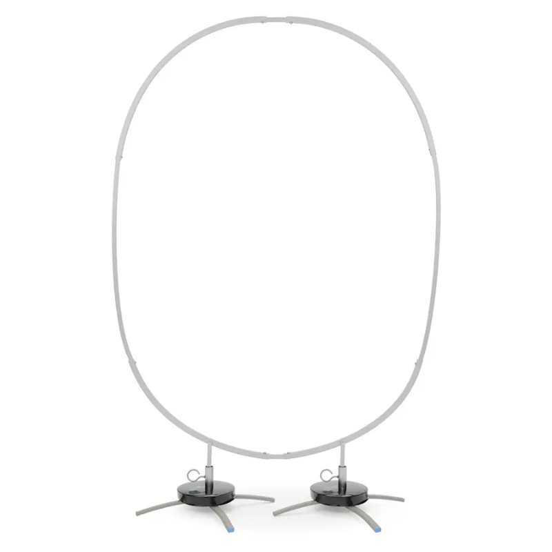 6' Silver Rainbow - Number 0 Aluminum Snap & Click Balloon Frame With Base | Balloons Not Included