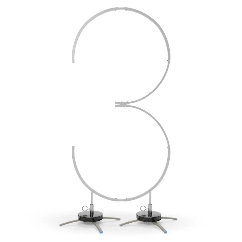 6' Silver Rainbow - Number 3 Aluminum Snap & Click Balloon Frame With Base | Balloons Not Included