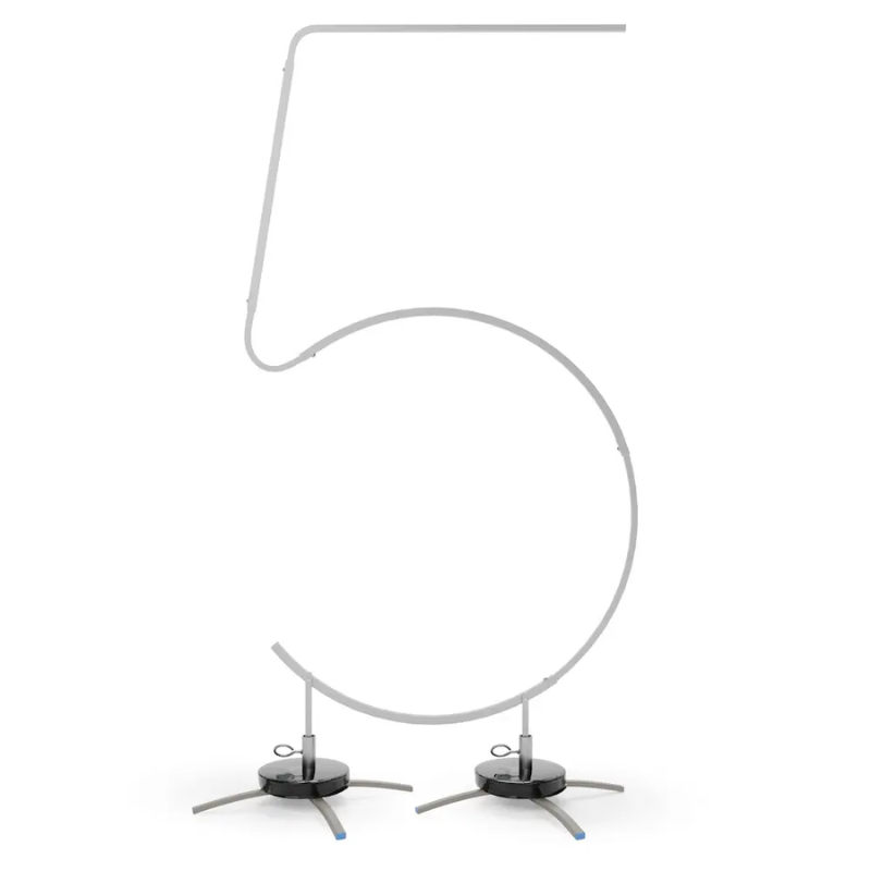 6' Silver Rainbow - Number 5 Aluminum Snap & Click Balloon Frame With Base | Balloons Not Included