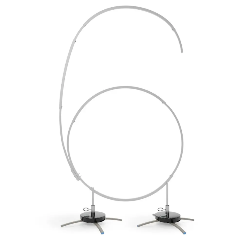 6' Silver Rainbow - Number 6 Aluminum Snap & Click Balloon Frame With Base | Balloons Not Included