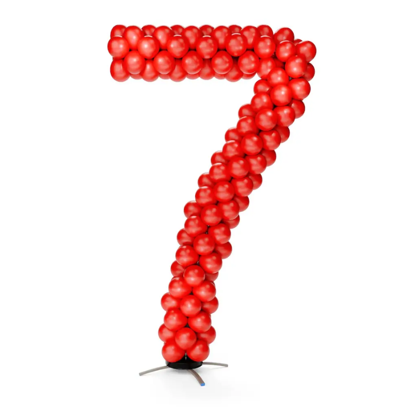 6' Silver Rainbow - Number 7 Aluminum Snap & Click Balloon Frame With Base | Balloons Not Included