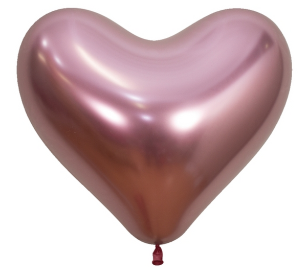14" Sempertex Reflex Pink Heart Latex Balloons | 50 Count
