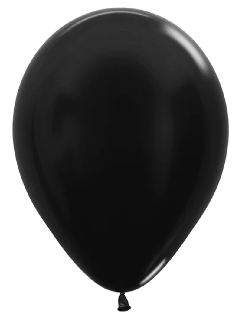 5" Sempertex Metallic Pearlized Black Latex Balloons | 100 Count
