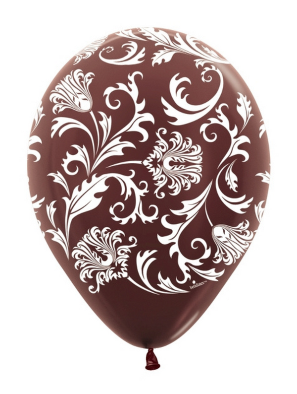 11" Sempertex Damask Metallic Chocolate Latex Balloons | 50 Count