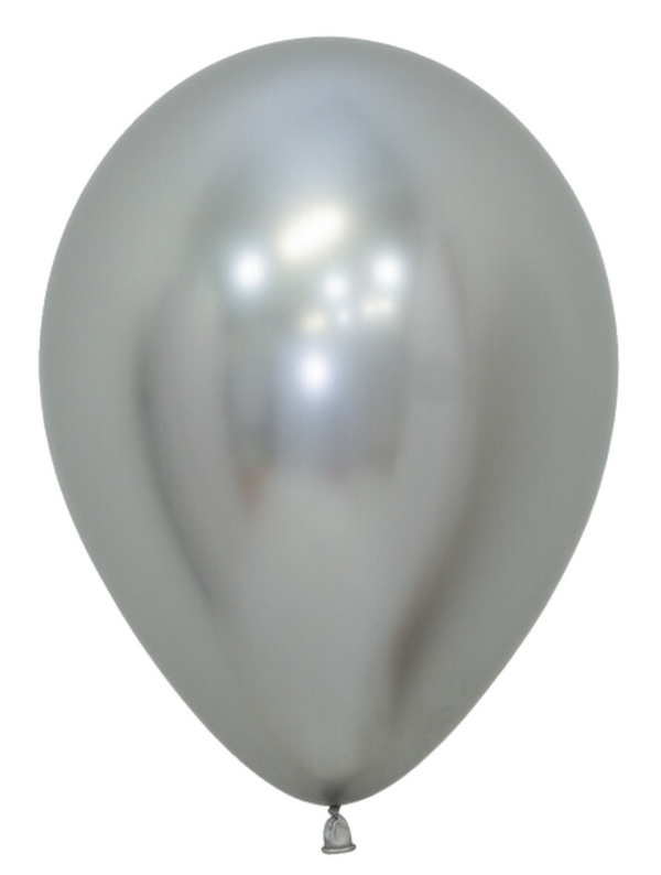 11" Sempertex Reflex Silver Latex Balloons | 50 Count