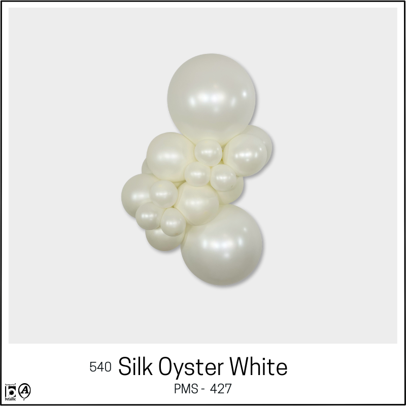 260s Nozzles Up Sempertex Silk Oyster White Pearl Twisting - Entertainer Latex Balloons | 50 Count