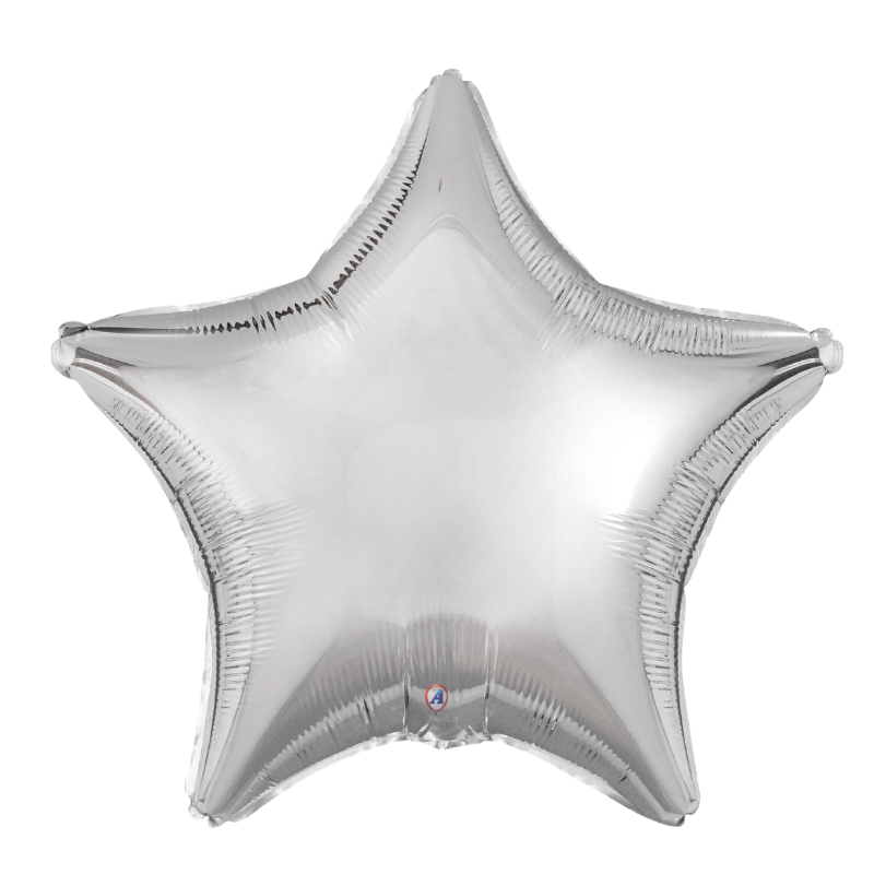 22" AAB Silver Star Foil Balloon | Buy 5 Or More Save 20%