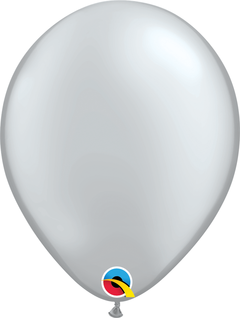 16" Qualatex Round Silver Latex Balloons | 50 Count