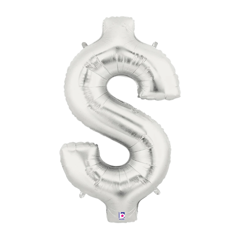34" Betallic Silver Symbol Megaloons Foil Balloon