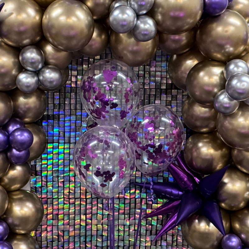 24" Purple Metallic Superglow Round Latex Balloons | 5 Count