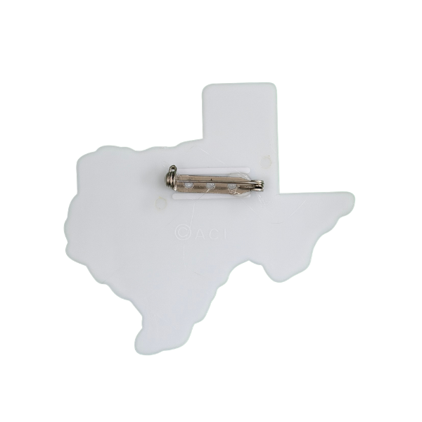 3" ACI White/Silver Texas Shaped Plastic Pin | 1 Count