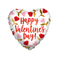 9" Happy Valentine's Day Roses Heart Foil Balloon (P18) | Buy 5 Or More Save 20%