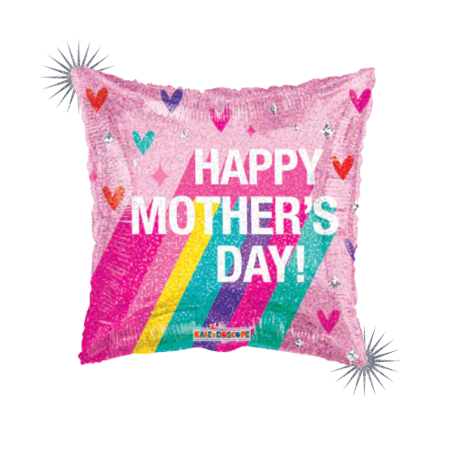 9" Happy Mother's Day Rainbow Holographic Airfill Foil Balloon (P16) | Buy 5 Or More Save 20%