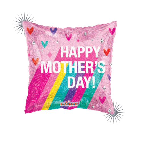 9" Conver Happy Mother's Day Rainbow Holographic Airfill Foil Balloon (S3R3) | Buy 5 Or More Save 20%
