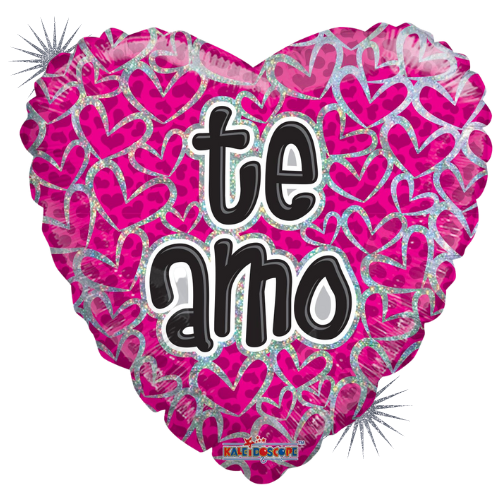 18" Te Amo Chula Heart Holographic Foil Balloon (P17) | Buy 5 Or More Save 20%