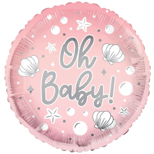 18" Pink Oh Baby! Foil Balloon | Buy 5 Or More Save 20%