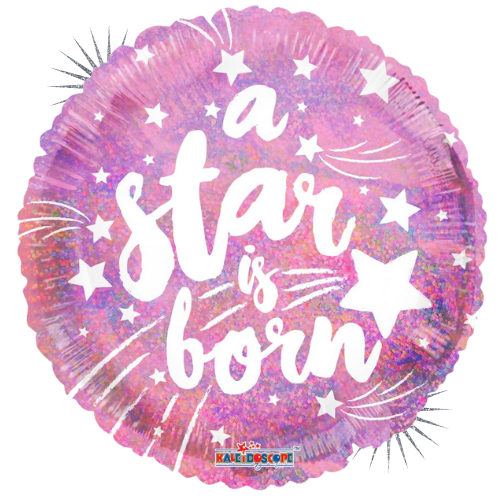 18" Pink A Star Is Born Holographic Airfill Foil Balloon | Buy 5 Or More Save 20%