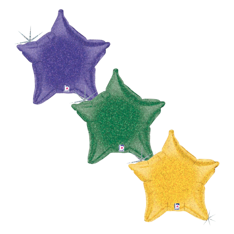 21" Betallic Burgundy Holographic Star Foil Balloon