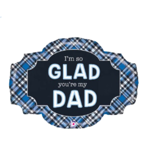 25" Father's Day Plaid Foil Balloon (P25)