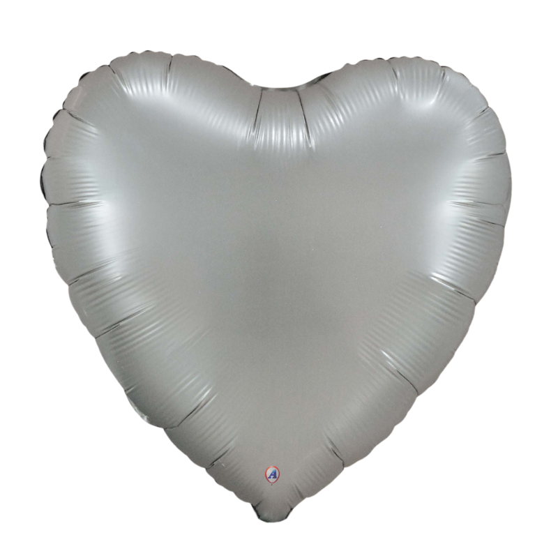 20" AAB Vintage Gray Heart Matte Foil Balloon | Buy 5 Or More Save 20%