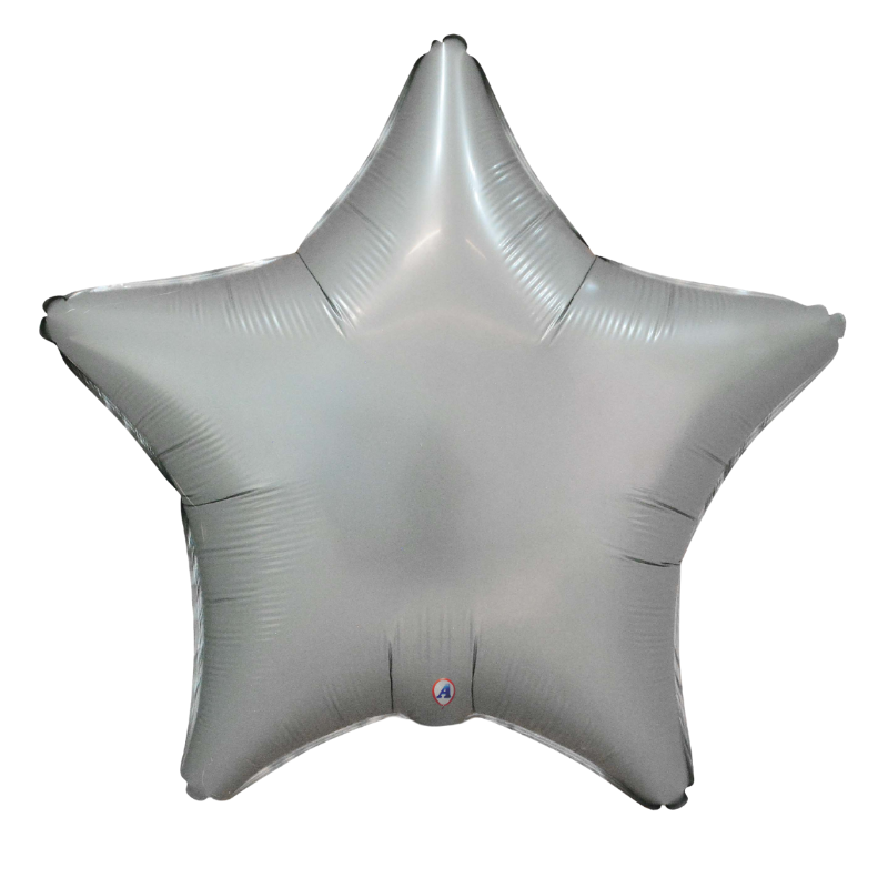 22" AAB Vintage Gray Star Matte Foil Balloon | Buy 5 Or More Save 20%
