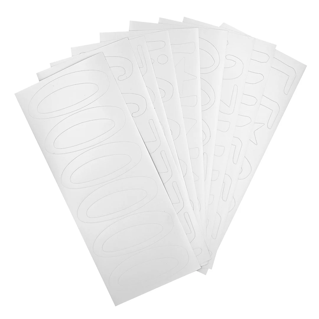 Pouf White WHIMSICAL Numbers Removable Adhesive Vinyl Stickers | 9 Sheets
