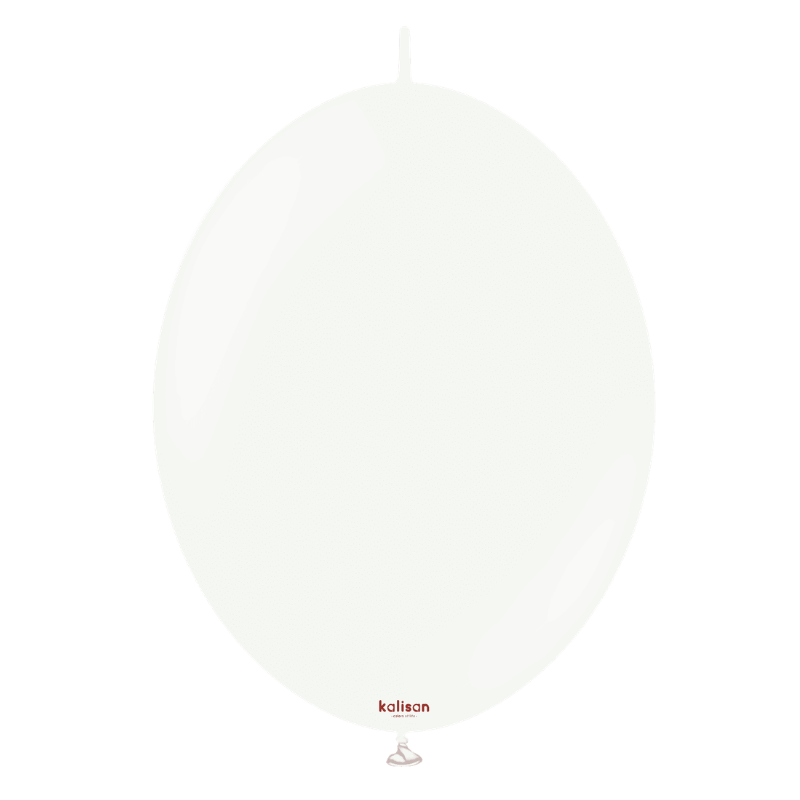 6" Kalisan Standard White K-Link Latex Linking Balloons | 50 Count