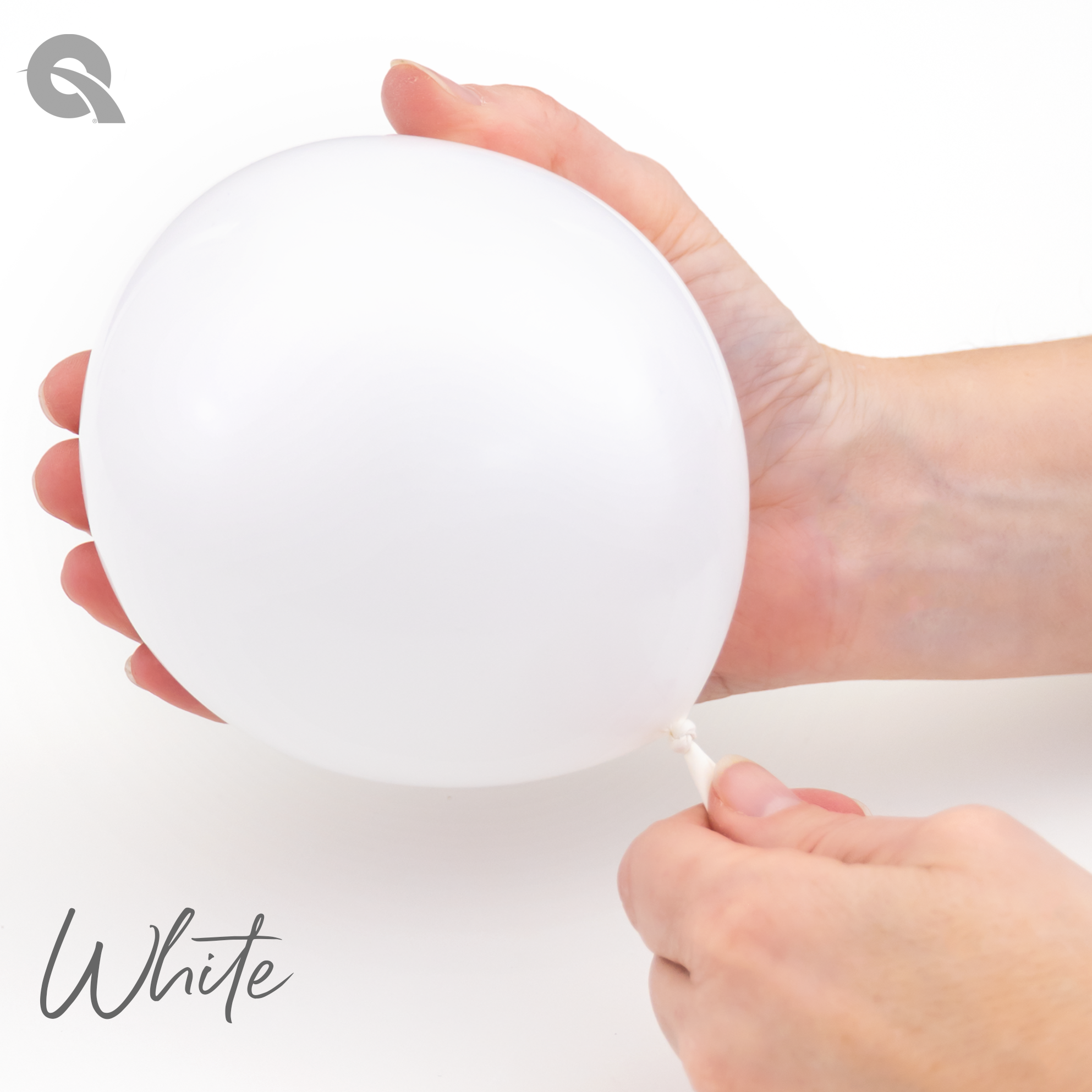 6" Qualatex QuickLink® White Latex Balloons | 50 Count