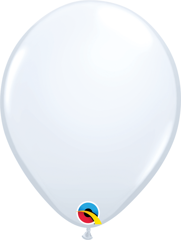 5" Qualatex White Latex Balloons | 100 Count
