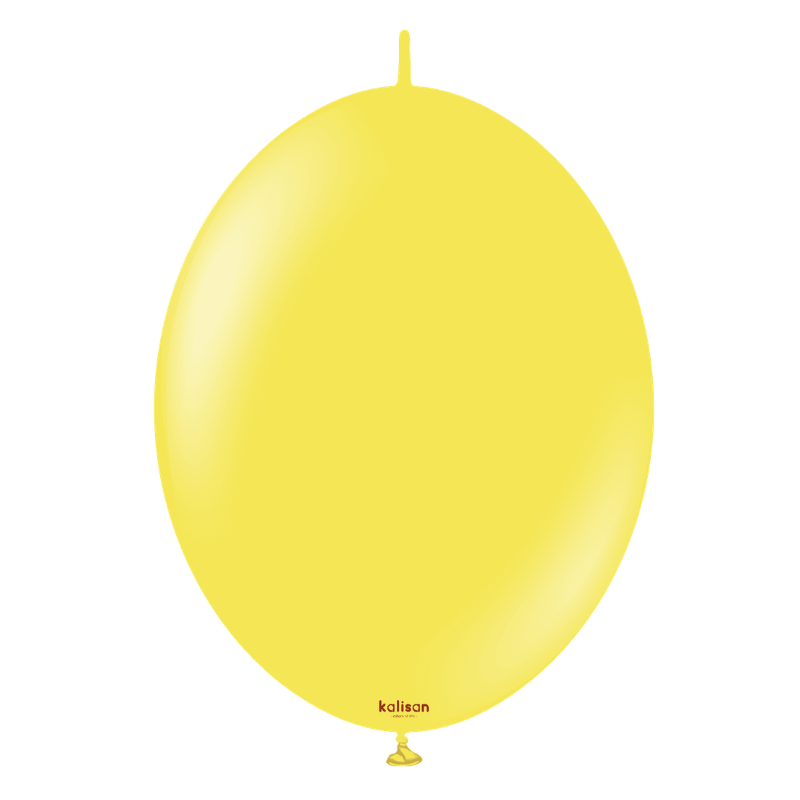 6" Kalisan Standard Yellow K-Link Latex Linking Balloons | 50 Count